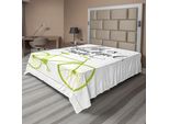Abakuhaus Lenzuolo Per Bicicletta, La Vita è Una Bella Pedalata Citazione Con Grafica Unica In Colori Pastello, Morbido E Confortevole Lenzuolo Superiore Per Un Letto Decorativo 1 Pezzo 266 Cm X 260 Cm, Verde Nero