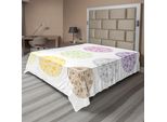 Abakuhaus Lenzuolo A Pois, Vari Colori, Grandi Pois Con Piccoli Motivi Rotondi, Morbido E Confortevole Lenzuolo Superiore Per Un Letto Decorativo, 1 Pezzo, 244 Cm X 205 Cm, Multicolore