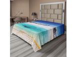 Abakuhaus Lenzuolo Yellowstone, Sorgente Termale Vulcanica Nel Parco Di Yellowstone, Paesaggio Invernale Innevato, Lenzuolo Morbido E Confortevole Per Un Letto Decorativo, 1 Pezzo, 244 Cm X 205 Cm, Blu Turchese