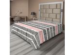 Abakuhaus Lenzuolo Astratto, Motivo Astratto Con Stampa Geometrica Semplice Retrò, Lenzuolo Morbido E Confortevole Per Un Letto Decorativo 1 Pezzo 275 Cm X 260 Cm, Nero Rosa