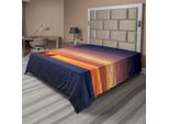 Abakuhaus Lenzuolo Nautico, Alba Sull'orizzonte Sul Mare Con Immagine Di Nave Da Carico Logistica A Vela, Lenzuolo Morbido E Confortevole Per Un Letto Decorativo 1 Pezzo 244 Cm X 205 Cm, Arancione Blu