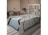 Abakuhaus Lenzuolo Futuristico, Corridoio Futuristico Con Semplice Romanzo Di Fantascienza, Illustrazione Architettonica Stampata, Lenzuolo Morbido E Confortevole Per Un Letto Decorativo, 1 Pezzo, 260 Cm X 168 Cm, Grigio