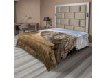 Abakuhaus Lenzuolo Yellowstone, Grande Roccia Nella Collina Arancione Primaverile, Foresta Di Yellowstone, Cielo, Natura, Lenzuolo Morbido E Confortevole Per Un Letto Decorativo, 1 Pezzo, 244 Cm X 205 Cm, Beige E Blu