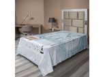 Abakuhaus Lenzuolo Natalizio, Neve, Uccellino Nel Parco In Una Fredda Giornata Invernale, Lanterne, Morbido E Confortevole Lenzuolo Superiore Per Un Letto Decorativo, 1 Pezzo, 260 Cm X 168 Cm, Blu E Bianco