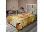 Abakuhaus Lenzuolo Grunge, Fiori E Poesia Descrittiva Margherite Arancioni Arte Sporca Colori Schizzi Grafica, Lenzuolo Morbido E Confortevole Per Un Letto Decorativo 1 Pezzo 260 Cm X 168 Cm, Multicolore
