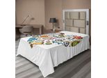 Abakuhaus Lenzuolo Sportivo, Figura A Cuore Con Icone Sportive Nuoto Pattinaggio Muscoli Stile Di Vita Sano Vita Sana, Lenzuolo Morbido E Confortevole Per Un Letto Decorativo 1 Pezzo 260 Cm X 168 Cm, Multicolore