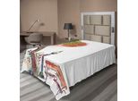 Abakuhaus Lenzuolo Wald, Autunno Giornata Al Parco Con Foglie Autunnali E Alberi Stile Vintage Disegnato A Mano Immagine, Morbido E Confortevole Lenzuolo Superiore Per Un Letto Decorativo 1 Pezzo 260 Cm X 168 Cm, Verde Marrone