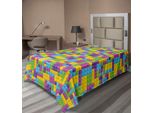 Abakuhaus Lenzuolo Per Asilo Nido, Cubi Colorati In Plastica Da Costruzione, Illustrazione Geometrica Infantile, Lenzuolo Morbido E Confortevole Per Un Letto Decorativo, 1 Pezzo, 260 Cm X 168 Cm, Viola, Verde, Blu