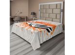 Abakuhaus Lenzuolo Per Auto, Stile Graffiti Ispirato Alle Auto Sportive, Stampa Grafica Con Elementi Splash Color, Lenzuolo Morbido E Confortevole Per Un Letto Decorativo, 1 Pezzo 266 Cm X 260 Cm, Arancione Grigio