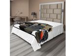Abakuhaus Lenzuolo Per Auto, Auto Mostruosa Gigante Con Illustrazione Di Pneumatici Sovradimensionati, Lenzuolo Morbido E Confortevole Per Un Letto Decorativo 1 Pezzo 244 Cm X 205 Cm, Multicolore