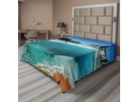 Abakuhaus Lenzuolo Yellowstone, Primavera Calda E Limpida Foresta Sempreverde Yellowstone Neve Inverno Vista, Lenzuolo Morbido E Confortevole Per Un Letto Decorativo 1 Pezzo 260 Cm X 228 Cm, Blu Turchese