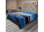 Abakuhaus Lenzuolo Yellowstone, Lago Orizzonte Cielo Limpido Madre Terra Natura Ramo Alba Immagine Stampa, Lenzuolo Morbido E Confortevole Per Un Letto Decorativo 1 Pezzo 266 Cm X 260 Cm, Arancione Blu