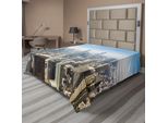 Abakuhaus Vista Della Città Lenzuolo, Vista A Volo D'uccello Da Edifici Alti Chicago Stati Uniti Architettura Moderna Grattacieli, Morbido E Comodo Lenzuolo Superiore Per Un Letto Decorativo 1 Pezzo 275 Cm X 260 Cm, Multicolore