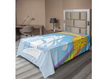 Abakuhaus Lenzuolo Nautico, Veliero Nel Cielo Sotto Un Arcobaleno Cerchio Surreale Sole Felicità Grafica Motivazionale, Lenzuolo Morbido E Confortevole Per Un Letto Decorativo 1 Pezzo 190 Cm X 100 Cm, Multicolore
