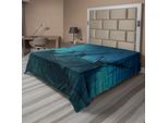 Abakuhaus Lenzuolo Nautico, Delfini Relitto Affondato Sott'acqua Nave Affondata Immagine Misteriosa, Lenzuolo Morbido E Confortevole Per Un Letto Decorativo 1 Pezzo 244 Cm X 205 Cm, Blu Grigio Azzurro