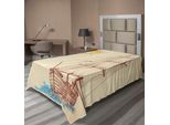 Abakuhaus Lenzuolo Nautico, Motivo Marino Barca A Vela Nel Mare Ventoso Con Galeone Che Saluta Spruzzato Dal Sole, Lenzuolo Superiore Morbido E Confortevole Per Un Letto Decorativo 1 Pezzo 260 Cm X 168 Cm, Crema Marrone