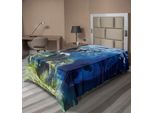 Abakuhaus Lenzuolo Con Animali Marini, Giocosi Leoni Marini Della California In Acque Cristalline, Tema Mondo Sottomarino Rocce, Lenzuolo Morbido E Confortevole Per Un Letto Decorativo 1 Pezzo 190 Cm X 100 Cm, Blu Navy