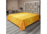 Abakuhaus Lenzuolo Giallo, Motivo Antico Con Decorazioni Floreali Vintage, Lenzuolo Morbido E Confortevole Per Un Letto Decorativo, 1 Pezzo, 244 Cm X 205 Cm, Calendula