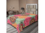 Abakuhaus Lenzuolo Mandala, Motivo Mandala Antico Con Cerchi In Colori Vintage, Ornamenti Tribali Nativi, Lenzuolo Morbido E Confortevole Per Un Letto Decorativo, 1 Pezzo, 190 Cm X 100 Cm, Fucsia Arancione