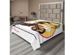Abakuhaus Lenzuolo Per Moto, Immagine Di Ciclista Su Sfondo Astratto Colorato Con Stampa Moderna, Lenzuolo Morbido E Confortevole Per Un Letto Decorativo 1 Pezzo 275 Cm X 260 Cm, Nero Giallo