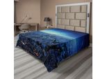 Abakuhaus Vista Della Città Lenzuolo, Skyline Parigi Markstein Destinazione Monochrome Francia Europea Europea, Morbido E Confortevole Lenzuolo Superiore Per Un Letto Decorativo 1 Pezzo 275 Cm X 260 Cm, Blu Navy