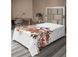 Abakuhaus Lenzuolo Con Motivi Marini, Pesci, Alghe, Stelle Marine, Coralli, Meduse, Illustrazioni Estive, Lenzuolo Morbido E Confortevole Per Un Letto Decorativo, 1 Pezzo, 190 Cm X 100 Cm, Senape