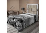 Abakuhaus Lenzuolo Bianco E Nero, Rocce Nell'acqua Sulla Riva Del Lago In Autunno, Isolamento, Tranquillità, Ambiente, Lenzuolo Morbido E Confortevole Per Un Letto Decorativo, 1 Pezzo, 260 Cm X 168 Cm, Bianco E Nero