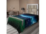 Abakuhaus Lenzuolo Da Baseball, Campo Da Baseball Professionale, Stampa Notturna Con Tema Stadio, Campo Da Gioco, Campionato, Lenzuolo Morbido E Confortevole Per Un Letto Decorativo, 1 Pezzo, 190 Cm X 100 Cm, Verde Blu