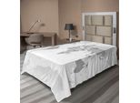 Abakuhaus Lenzuolo Grigio, Mappa Politica Dettagliata Del Mondo Con Tutti I Paesi, Lenzuolo Superiore Morbido E Confortevole Per Un Letto Decorativo 1 Pezzo 260 Cm X 168 Cm, Grigio Bianco