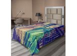 Abakuhaus Lenzuolo Americano, Simboli Di New York: Grattacieli, Ponte Di Brooklyn, Statua Della Libertà, Bandiera, Lenzuolo Morbido E Confortevole Per Un Letto Decorativo, 1 Pezzo, 260 Cm X 168 Cm, Rosso, Blu, Bianco