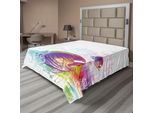 Abakuhaus Lenzuolo Tropicale Con Animali, Calamari Colorati, Morire Circondati Dall'oceano Pixel, Immagine Esotica, Lenzuolo Morbido E Confortevole Per Un Letto Decorativo 1 Pezzo 266 Cm X 260 Cm, Multicolore