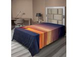 Abakuhaus Lenzuolo Nautico, Alba Sull'orizzonte Sul Mare Con Immagine Di Nave Da Carico Logistica A Vela, Lenzuolo Morbido E Confortevole Per Un Letto Decorativo 1 Pezzo 260 Cm X 168 Cm, Arancione Blu