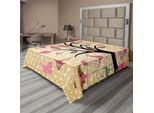 Abakuhaus Lenzuolo Libelle, Ramo Con Lanterna Antica E Foglie Etniche Su Sfondo A Pois Etnico, Morbido E Confortevole Lenzuolo Superiore Per Un Letto Decorativo 1 Pezzo 244 Cm X 205 Cm, Multicolore