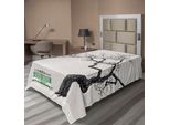 Abakuhaus Lenzuolo Con Albero, Drastico Paesaggio Invernale Con Panchina Retrò E Albero Solitario In Una Giornata Fredda, Morbido E Confortevole Lenzuolo Superiore Per Un Letto Decorativo 1 Pezzo 190 Cm X 100 Cm, Grigio Antracite Verde Mare