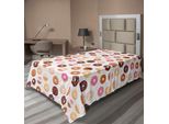Abakuhaus Lenzuolo, Ciambelle E Piccoli Cuori Motivo Dessert Colorati E Deliziosi Stampa Artistica, Lenzuolo Morbido E Confortevole Per Un Letto Decorativo 1 Pezzo 260 Cm X 168 Cm, Rosa