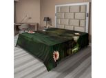 Abakuhaus Lenzuolo Magico, Luogo Segreto Mistico, Profonda Oscurità Nella Foresta Con Farfalle E Fiori, Immagine Zen, Lenzuolo Morbido E Confortevole Per Un Letto Decorativo, 1 Pezzo, 275 Cm X 260 Cm, Verde Marrone