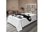Abakuhaus Lenzuolo Panda, Simpatico Panda Con Adorabili Illustrazioni Cartoon, Morbido E Confortevole Lenzuolo Superiore Per Un Letto Decorativo 1 Pezzo 190 Cm X 100 Cm, Bianco Nero