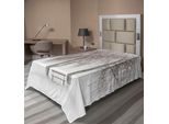 Abakuhaus Lenzuolo Invernale, Panchina Nel Parco In Una Fredda Giornata Invernale Nevosa Con Vento Forte, Immagine Festiva, Lenzuolo Morbido E Confortevole Per Un Letto Decorativo, 1 Pezzo, 190 Cm X 100 Cm, Bianco Marrone