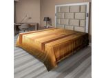 Abakuhaus Lenzuolo Magico, Giungla Nebbiosa E Brutta Con Raggi Di Sole E Bosco Spirituale, Design Naturale, Lenzuolo Morbido E Confortevole Per Un Letto Decorativo, 1 Pezzo, 244 Cm X 205 Cm, Color Cuoio