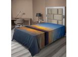 Abakuhaus Lenzuolo Yellowstone, Parco Nazionale Di Yellowstone Alba Sul Lago Immagine Naturale All'aperto, Morbido E Confortevole Lenzuolo Superiore Per Un Letto Decorativo 1 Pezzo 190 Cm X 100 Cm, Giallo / Blu