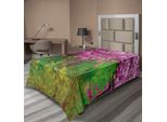 Abakuhaus Lenzuolo Giapponese, Sakura Flowers Alberi In Primavera Giardino Paesaggio Motivo Floreale Rosa, Lenzuolo Morbido E Confortevole Per Un Letto Decorativo 1 Pezzo 190 Cm X 100 Cm, Rosa E Verde