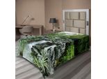 Abakuhaus Lenzuolo Giapponese, Asian Yard Little Lake Tra Gli Alberi Pietre I Stagione Autunnale Natura Selvaggia, Morbido E Confortevole Lenzuolo Superiore Per Un Letto Decorativo 1 Pezzo 260 Cm X 168 Cm, Verde Bianco