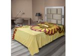 Abakuhaus Lenzuolo Grunge, Motivo Floreale E Foglie Paisley Con Effetti Mandala Floreali Orientali, Lenzuolo Morbido E Confortevole Per Un Letto Decorativo 1 Pezzo 190 Cm X 100 Cm, Multicolore