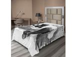 Abakuhaus Lenzuolo Panda, Panda, Su Un Albero, Stampa Grafica In Stile Classico Asiatico Acquerello, Lenzuolo Morbido E Confortevole Per Un Letto Decorativo, 1 Pezzo, 260 Cm X 168 Cm, Bianco E Nero