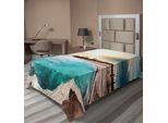 Abakuhaus Lenzuolo Yellowstone, Sorgenti Termali Nel Parco Nazionale Di Yellowstone, Sole, Nuvole, Terra Magica, Natura, Lenzuolo Morbido E Confortevole Per Un Letto Decorativo, 1 Pezzo, 190 Cm X 100 Cm, Turchese