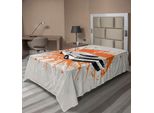 Abakuhaus Lenzuolo Per Auto, Stile Graffiti Ispirato Alle Auto Sportive, Stampa Grafica Con Elementi Splash Color, Lenzuolo Morbido E Confortevole Per Un Letto Decorativo, 1 Pezzo 260 Cm X 168 Cm, Arancione Grigio