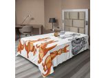 Abakuhaus Lenzuolo Tropicale Con Animali, Canguro Australiano E Koala In Diverse Posizioni Stampa Artistica, Lenzuolo Morbido E Confortevole Per Un Letto Decorativo 1 Pezzo 260 Cm X 168 Cm, Grigio Marrone