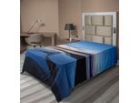 Abakuhaus Lenzuolo Yellowstone, Lago Orizzonte Cielo Limpido Madre Terra Natura Ramo Alba Immagine Stampata, Lenzuolo Morbido E Confortevole Per Un Letto Decorativo 1 Pezzo 260 Cm X 168 Cm, Arancione Blu