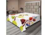 Abakuhaus Lenzuolo Magico, Albero Magico Con Foglie Diverse, Albero Della Vita Umano E Felino, Lenzuolo Morbido E Confortevole Per Un Letto Decorativo 1 Pezzo 244 Cm X 205 Cm, Multicolore