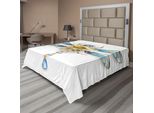 Abakuhaus Lenzuolo Libellula, Primo Piano Della Libellula Meccanica Con Occhi Sfaccettati E Stampa Del Corpo, Lenzuolo Morbido E Confortevole Per Un Letto Decorativo 1 Pezzo 260 Cm X 228 Cm, Giallo / Blu